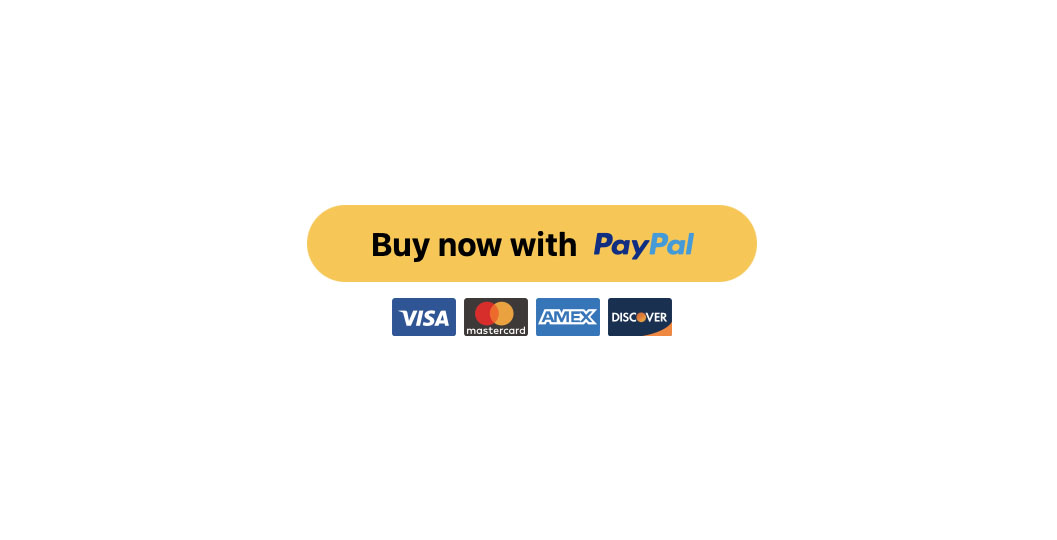 PayPal buy now button with Visa, Mastercard, Amex and Discover support